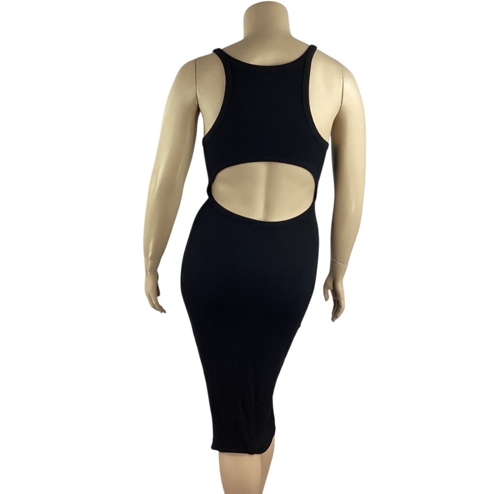 LNA Rilynn Rib Racer Dress Black Cutout Back Size XL - Picture 5 of 7